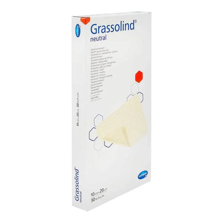 Grassolind Salbenkompressen 10x20 cm steril, 30 St