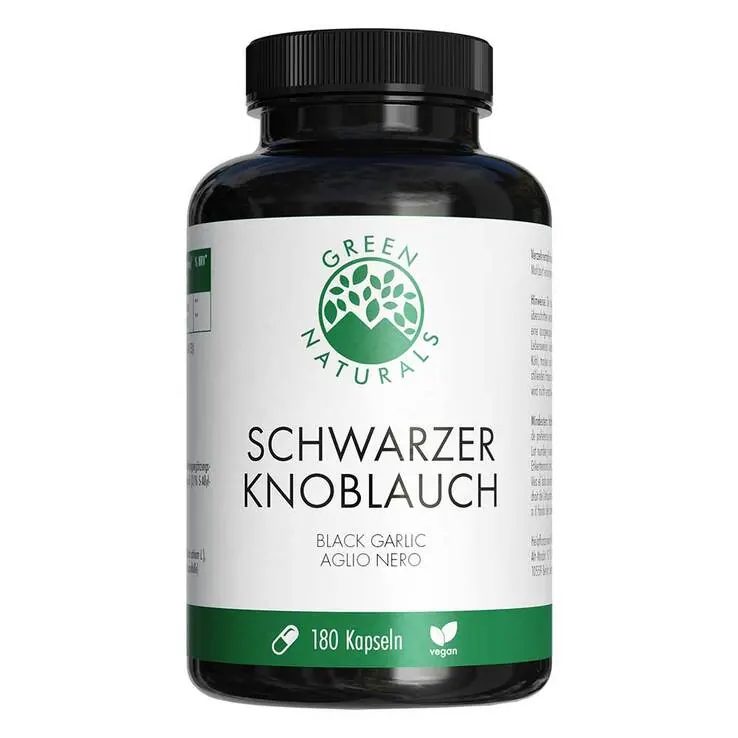 Green Naturals schwarzer Knoblauch 750mg vegan Kps, 180 St