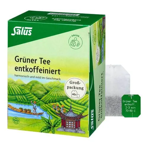Grüner Tee entkoffeiniert Bio Salus Filterbeutel, 40 St