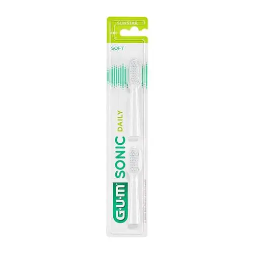GUM SONIC DAILY Ersatzbürstenköpfe weiß, 2 St