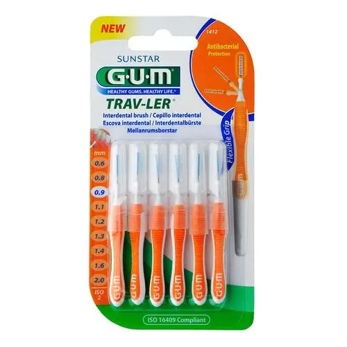 Gum Trav-Ler 0,9mm Kerze orange Intendent. + 6Kappen, 6 St