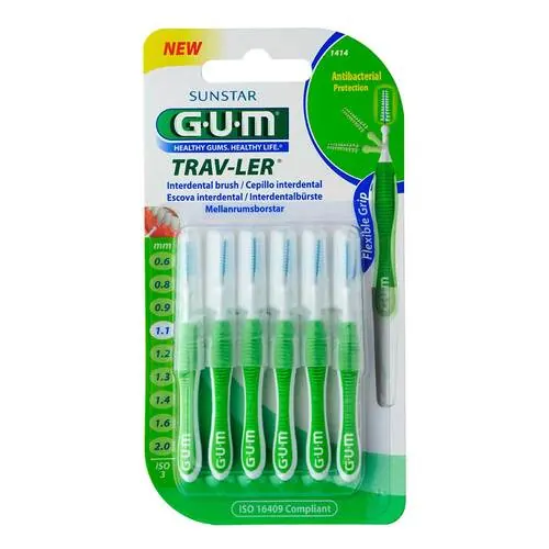 Gum Trav-Ler 1,1mm Tanne grün Interdental + 6Kappen, 6 St