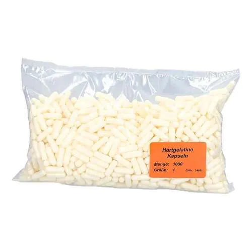 Hartgelatinekapseln Größe 1 weiß / weiß, 1000 St