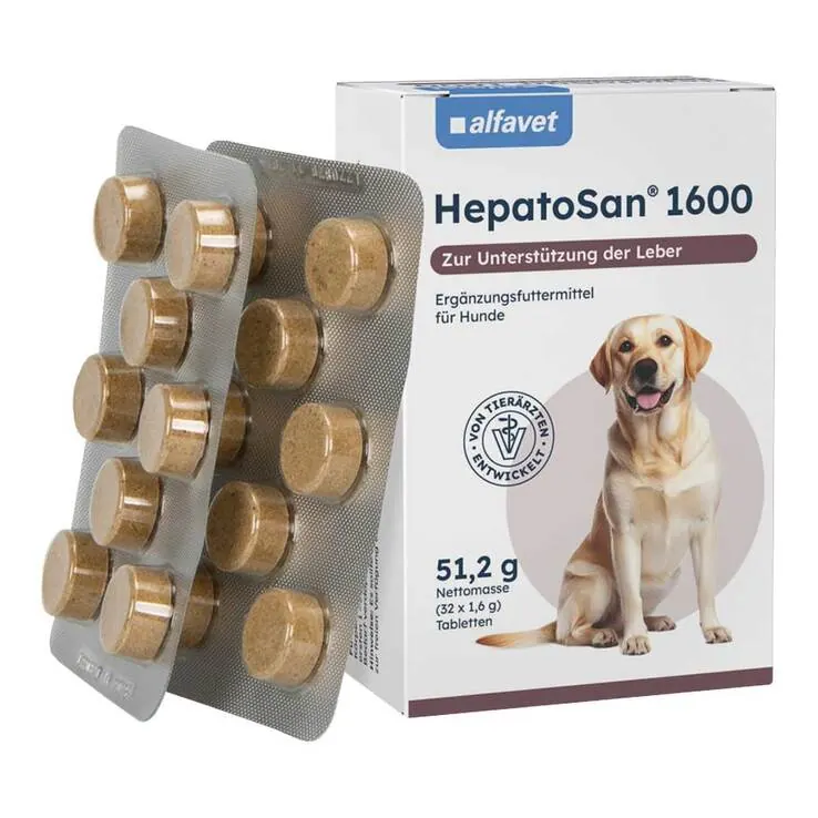 Hepatosan 1600 Tabletten Ergänzungsfuttermittel für Hunde, 32 St