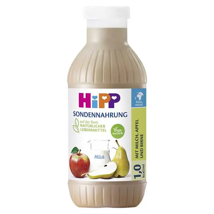 Hipp Sondennahrung Milch Apfel & Birne Kunststoff Fl., 12X500 ml