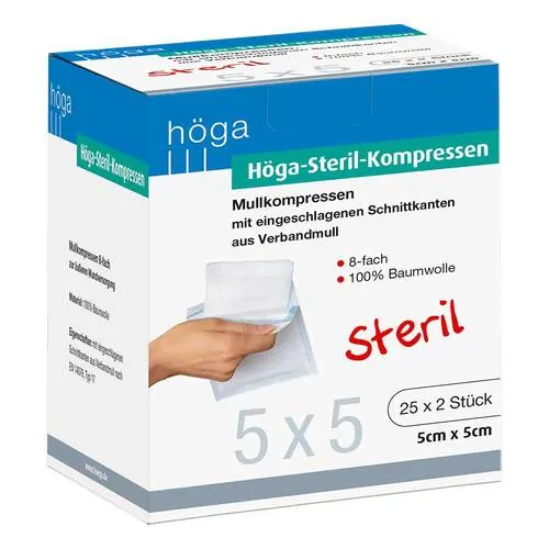Höga-Kompressen 5x5 cm steril 8fach, 25X2 St