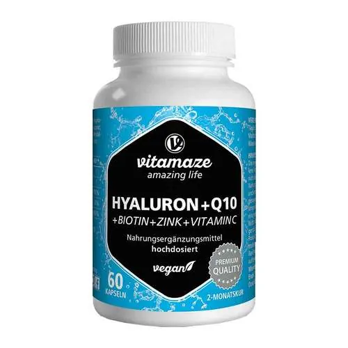 Hyaluronsäure 200 mg hochdos. + Coenzym Q10 vegan, 60 St