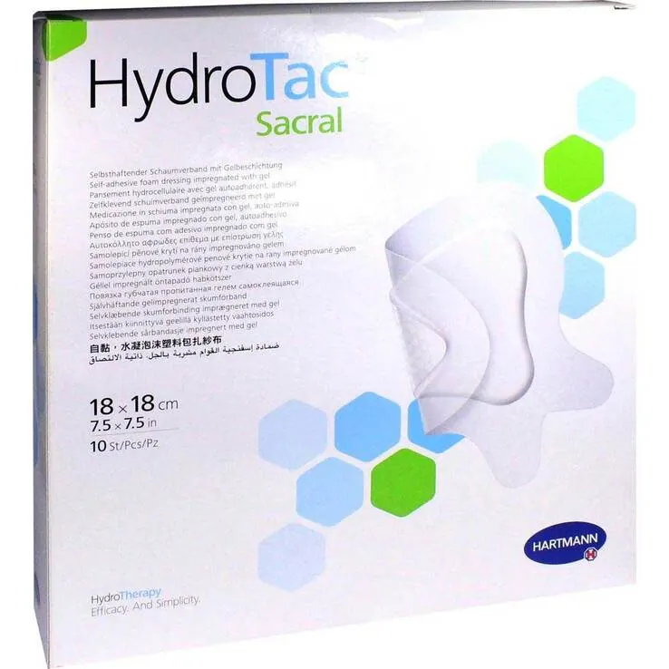 Hydrotac comfort sacral Schaumverband 18x18 cm steril, 10 St