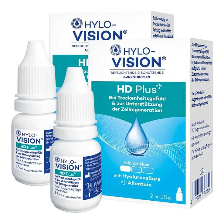 Hylo-Vision HD Plus Augentropfen, 2x 2x15 ml