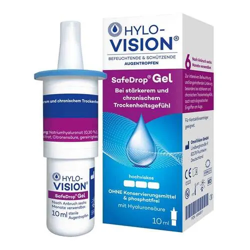 Hylo-Vision Safedrop Gel Augentropfen, 10 ml
