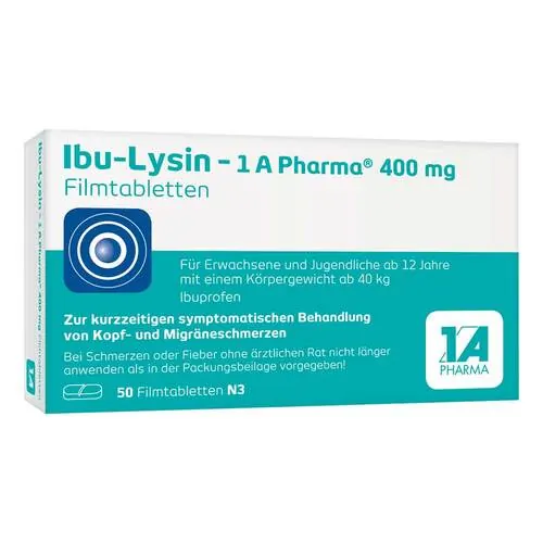 Ibu-Lysin 1A Pharma 400 mg Filmtabletten, 50 St