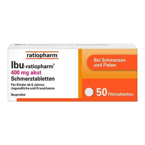Ibu-Ratiopharm 400 mg akut Schmerztbl.Filmtabletten , 50 St