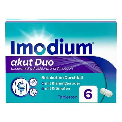 Imodium akut Duo 2 mg / 125 mg Tabletten, 6 St