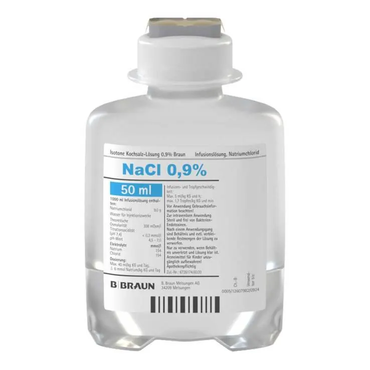 Isotone Kochsalz-Lösung 0,9% Braun 100ml EP halbgef., 20X50 ml