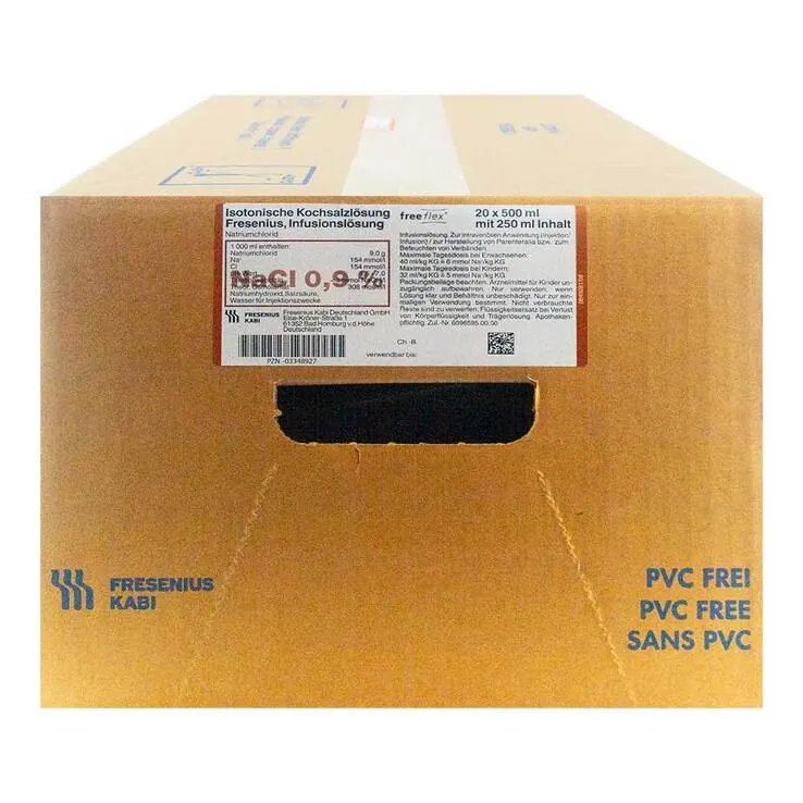 Isotonische Kochsalzlösung 500ml halbgefüll.freeflex, 20X250 ml