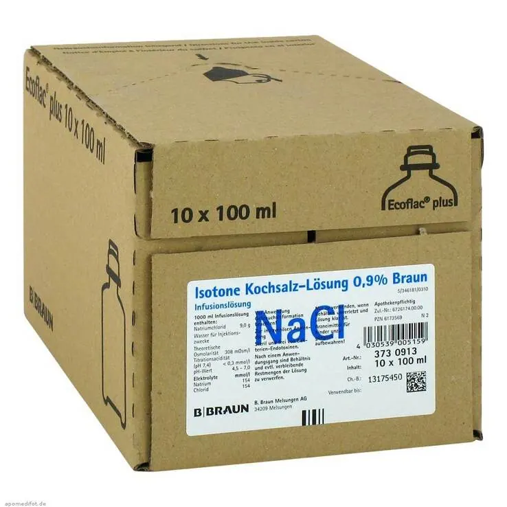 Kochsalzlösung 0,9% Miniflac, 10X100 ml
