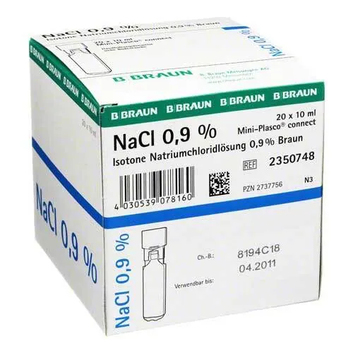 Kochsalzlösung 0,9% Miniplasco connect, 20X10 ml