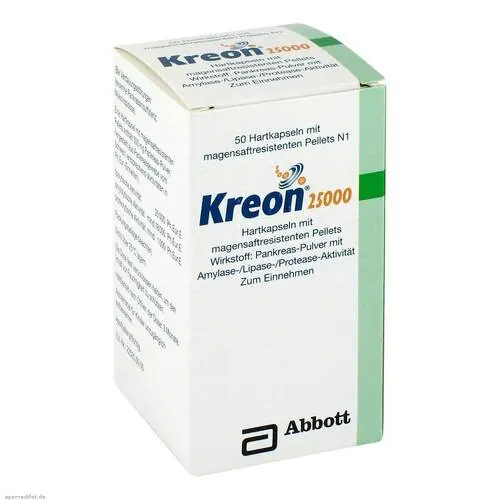 Kreon 25.000 Hartkapseln mit magensaftresistent überzogene Pellets, 50 St