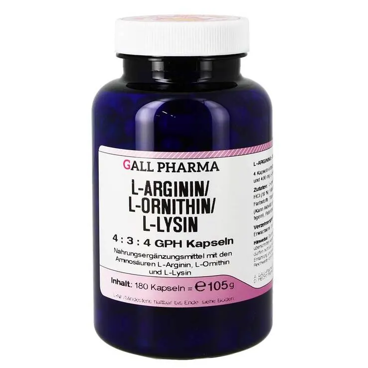 L-Arginin / L-Ornithin / L-Lysin 4:3:4 GPH Kapseln, 180 St