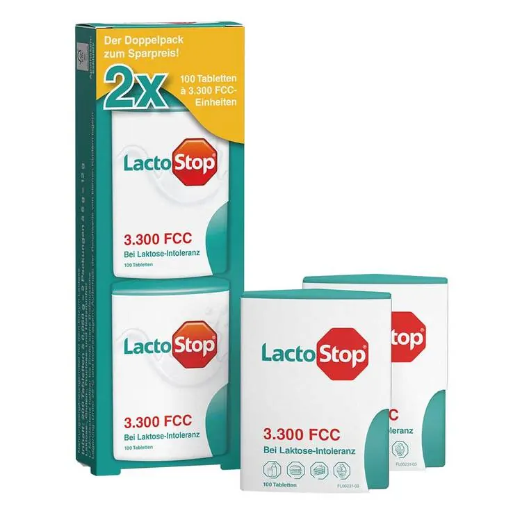 Lactostop 3.300 FCC Tabletten Klickspender Doppelpackung, 2X100 St
