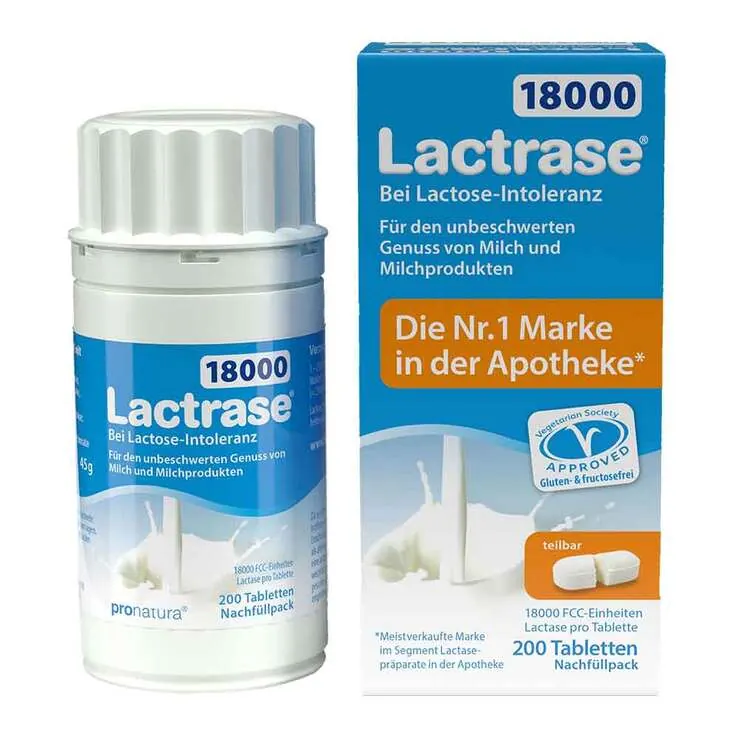 Lactrase 18.000 Fcc Tabletten teilbar Nachfüllpackung , 200 St