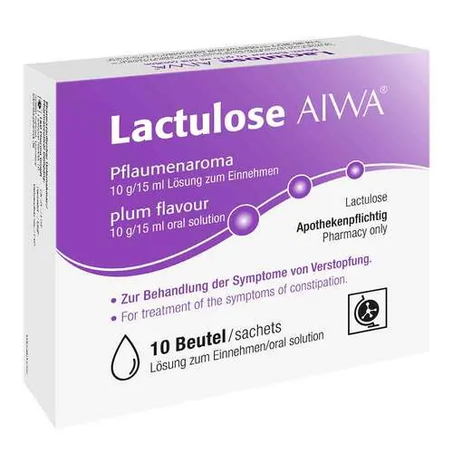 Lactulose Aiwa Pflaumenaroma 10 g / 15 ml Lösung zum Einn, 10X15 ml