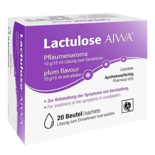 Lactulose Aiwa Pflaumenaroma 10 g / 15 ml Lösung zum Einn, 20X15 ml