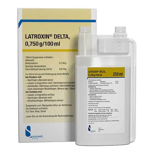 Latroxin Delta Suspension z.Übergießen für Rinder / Schafe, 250 ml