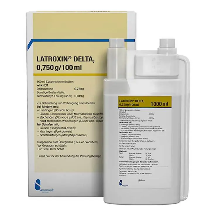 Latroxin Delta Suspension zum Übergießen für Rinder und Schafe, 1 l