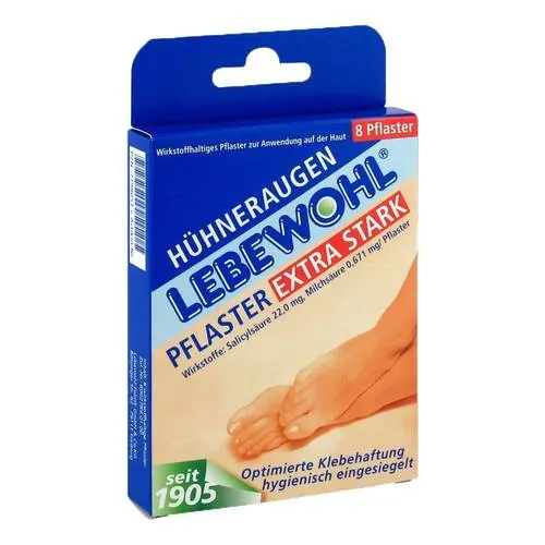 Lebewohl Hühneraugen Pflaster extra stark einges., 8 St