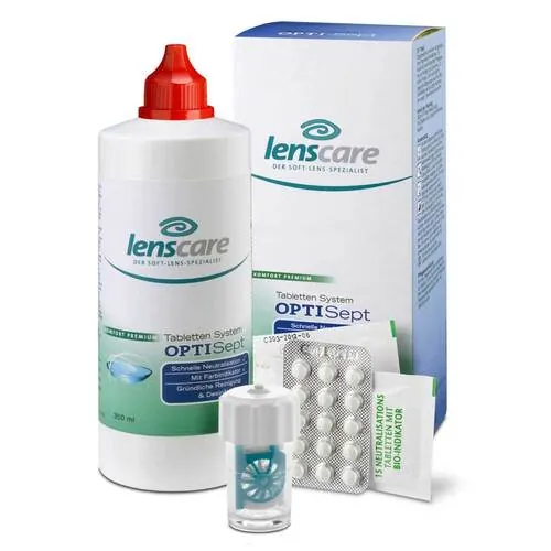 Lenscare Optisept Kombipackung 350 ml + 45 Tabletten +1 Beh., 1 P