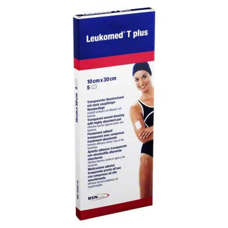 Leukomed transp. plus sterile Pflaster 10x30 cm, 5 St