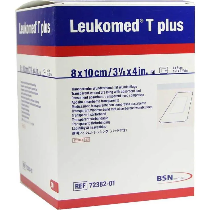 Leukomed transp. plus sterile Pflaster 8x10 cm, 50 St