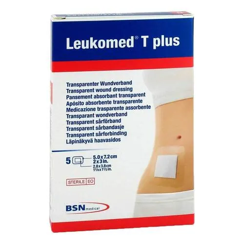 Leukomed transparent plus sterile Pflaster 5x7,2 cm, 5 St