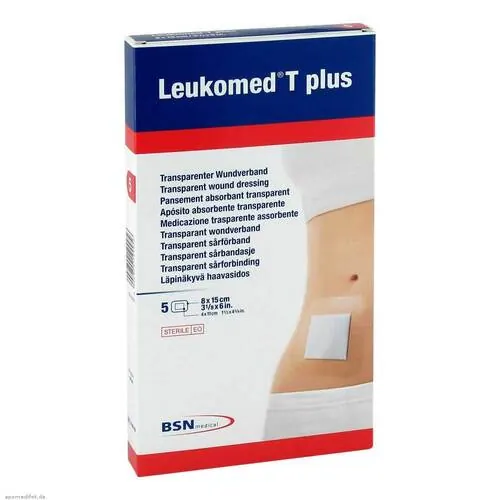 Leukomed transparent plus sterile Pflaster 8x15 cm, 5 St