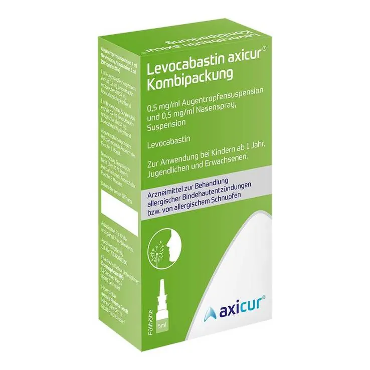 Levocabastin axicur Kombi.0,5 mg / ml 4ml AT + 5ml Nas, 1 P