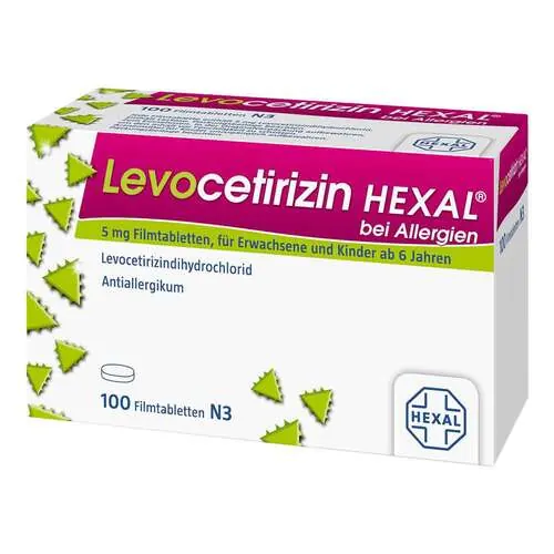Levocetirizin Hexal bei Allergien 5 mg Filmtabletten , 100 St