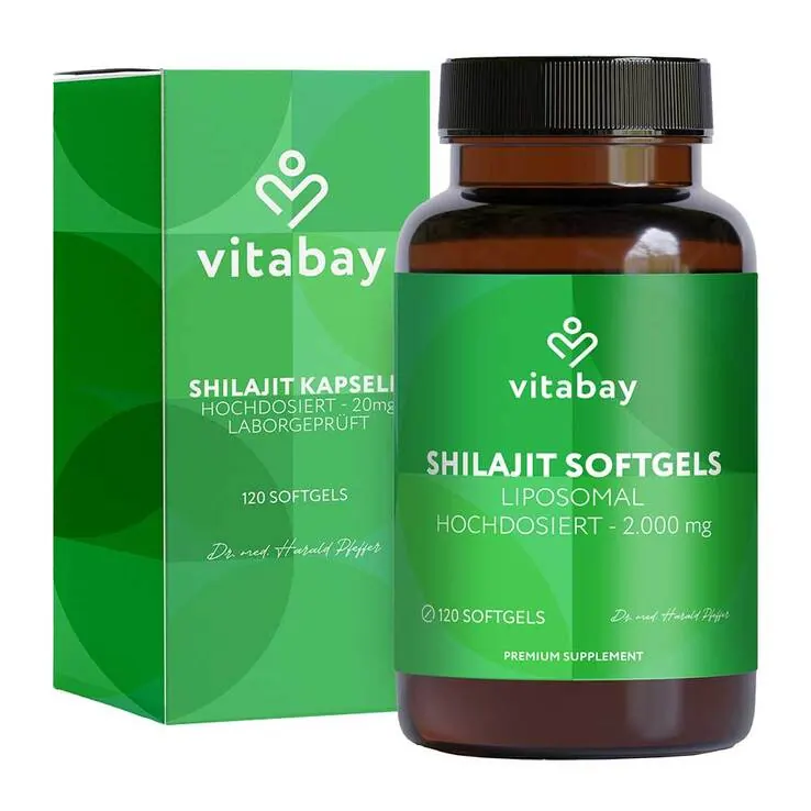 Liposomales Mumijo Shilajit 1000mg hochdosierste Weichkapseln, 120 St
