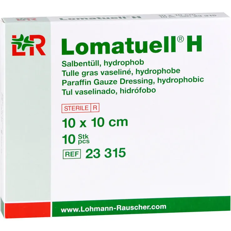 LOMATUELL H Salbentüll 10x10 cm steril, 10 St