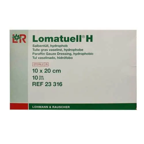 Lomatuell H Salbentüll 10x20 cm steril, 10 St