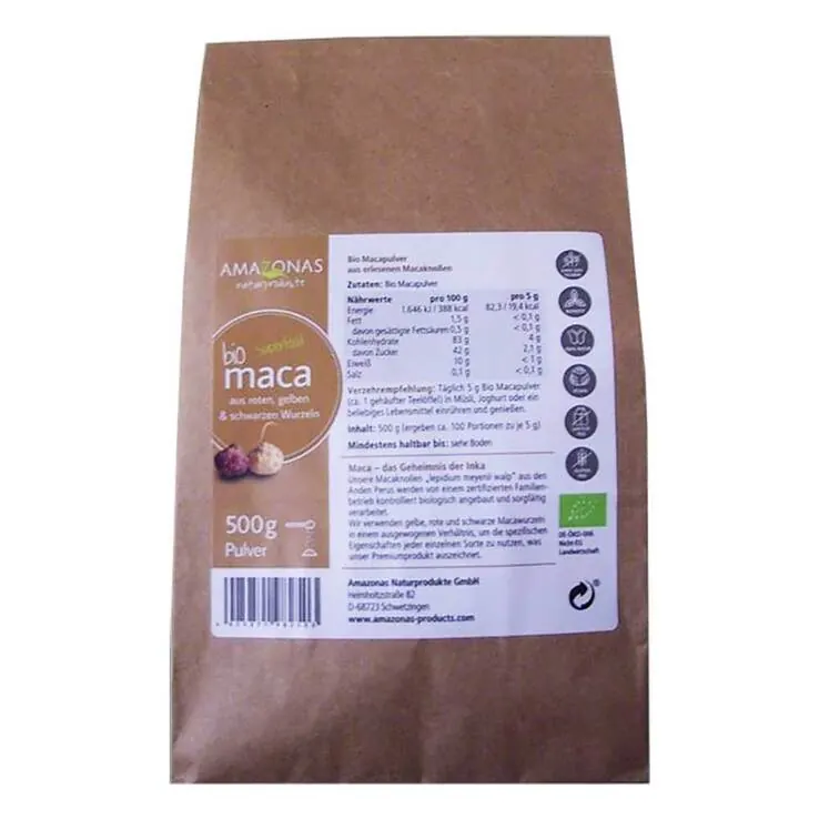 Maca 100% Pur Bio Pulver, 500 g
