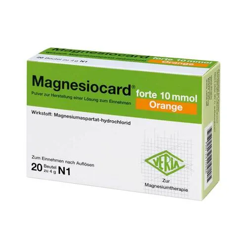 Magnesiocard forte 10 mmol Orange Pulver zur H.e.L.z.E., 20 St