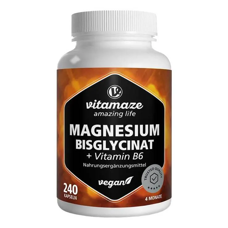 Magnesium Bisglycinat + Vitamin B6 Kapseln, 240 St