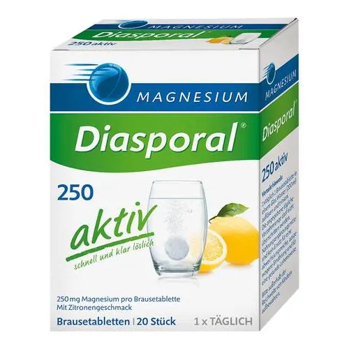 Magnesium Diasporal 250 aktiv Brausetabletten, 20 St