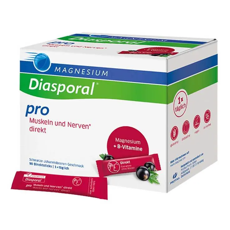 Magnesium Diasporal pro + B-Vit.Musk.+Nerven direkt, 90 St