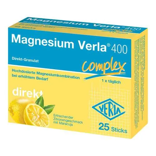 Magnesium Verla 400 Zitrone Direkt-Granulat, 25 St