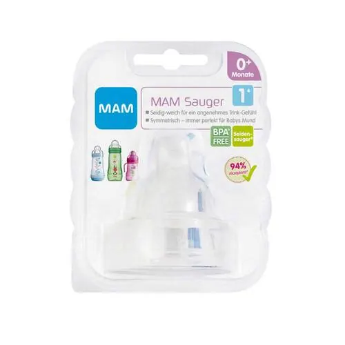 Mam Sauger Größe 1 0 + Monate Silikon, 2 St
