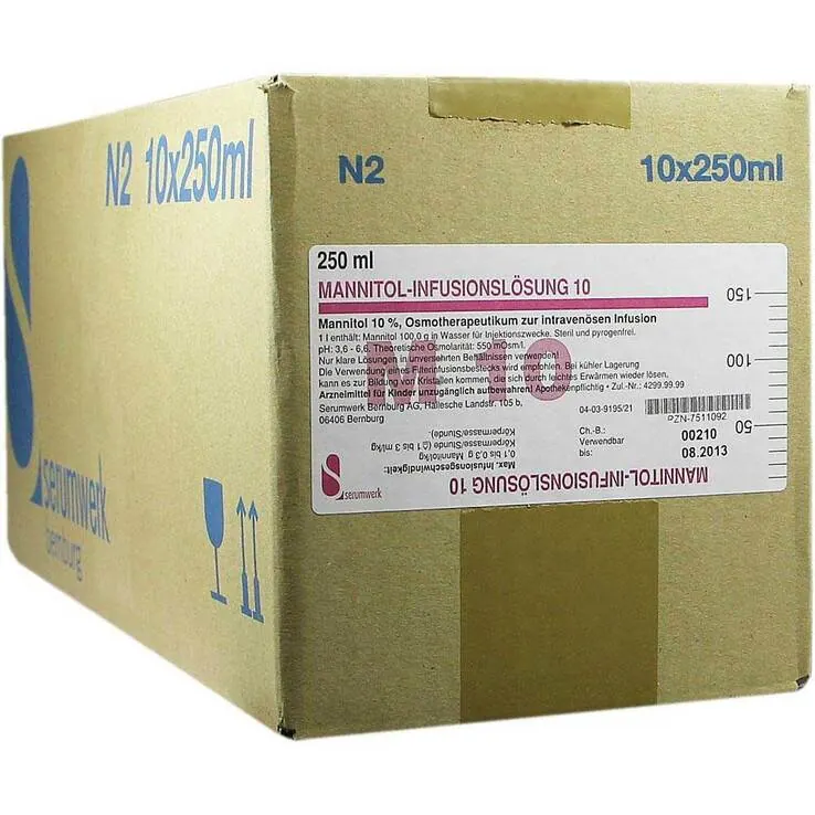 Mannitol Infusionslösung 10, 10X250 ml