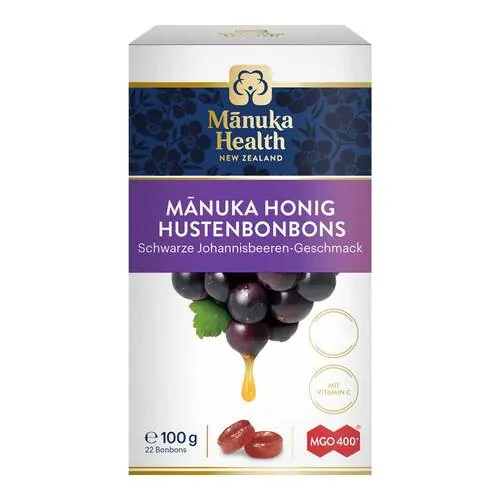 Manuka Health Mgo 400 + Lutschbonbons schwarz Johannisb., 100 g