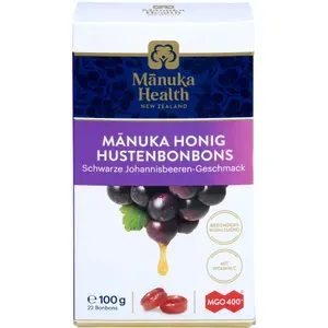 MANUKAHEALTHMGO400+Lutschbonb.schw.Johannisb.100g